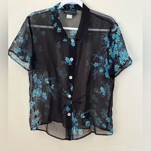Connected Apparel women’s top short sleeves chiffon Size 16